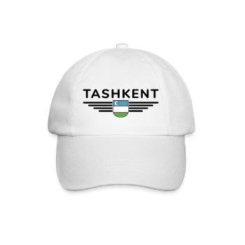 Taschkent T-Shirt – Usbekistans Herz - Baseballkappe - Weiß/Weiß - Vorne