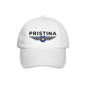 Pristina Kosovo Fan T-Shirt Design - Baseballkappe - Weiß/Weiß - Vorne