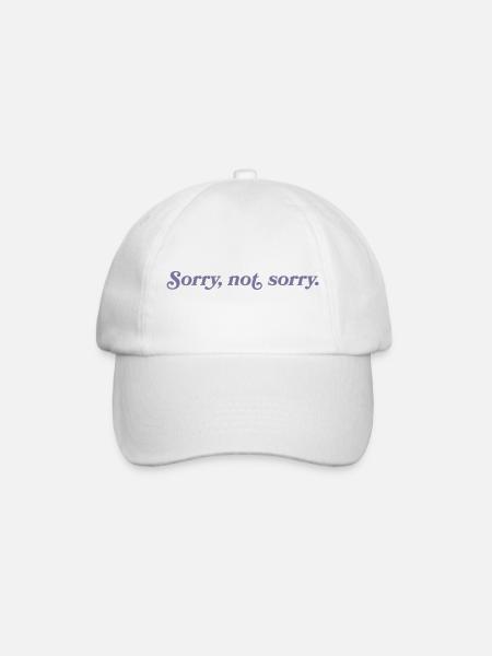 Sorry, not sorry – Frech & direkt - Baseballkappe - Weiß/Weiß