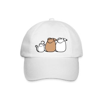3 Mice Family Child Mom Dad Parents Row Cute - Baseball Cap - white/white - Front