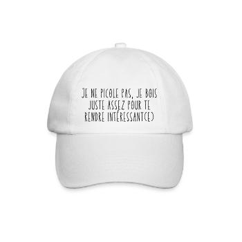 Je ne picole pas (1c) - Casquette classique - blanc/blanc - Devant