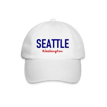 Seattle - Washington - USA - United States - Baseballkappe - Weiß/Weiß - Vorne