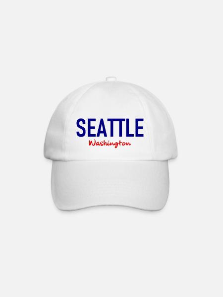 Seattle - Washington - USA - United States - Baseballkappe - Weiß/Weiß