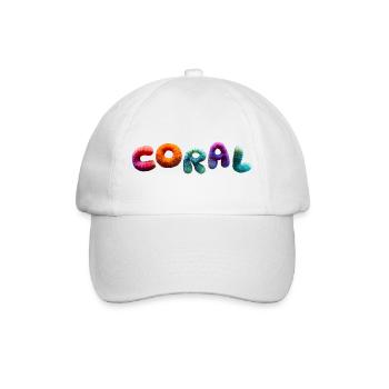 Plein corail coloré - Casquette classique - blanc/blanc - Devant