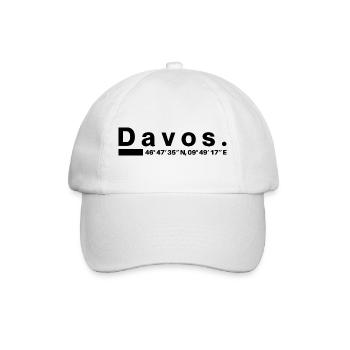 Davos Koordinaten Graubünden Bündner Bündnerin - Baseballkappe - Weiß/Weiß - Vorne