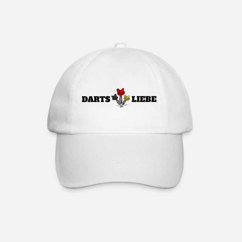 Darts ist Liebe - Baseballkappe - Weiß/Weiß