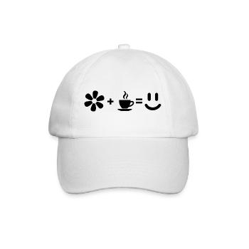 Modern Geometric L-Shape Abstract Black Graphic - Baseball Cap - white/white - Front