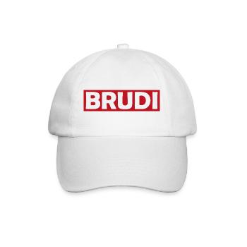 BRUDI Bold Red Logo Tee - Baseball Cap - white/white - Front