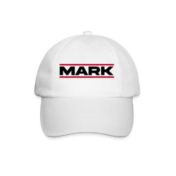 Mark Geschenk  - Baseballkappe - Weiß/Weiß - Vorne