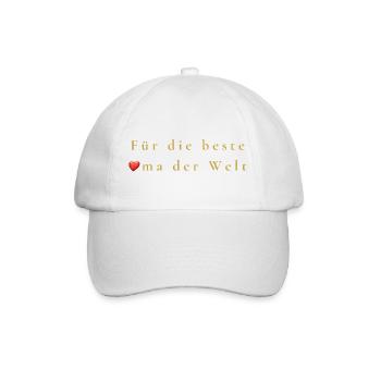 Für die beste Oma der Welt - Baseballkappe - Weiß/Weiß - Vorne