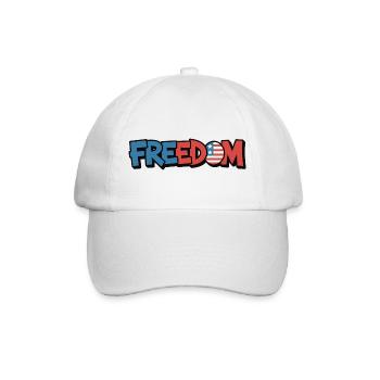 Freedom Typography Statement Design - Baseball Cap - white/white - Front