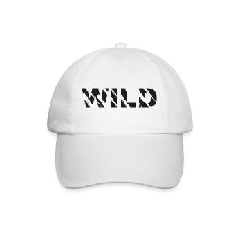 WILD Grunge Typo Motiv - Baseballkappe - Weiß/Weiß - Vorne