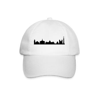 Skyline von Karlsruhe - Baseballkappe - Weiß/Weiß - Vorne