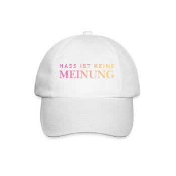 Hass ist keine Meinung - Baseballkappe - Weiß/Weiß - Vorne