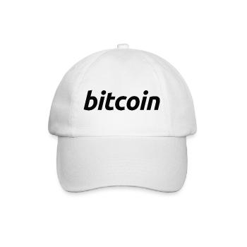 Bitcoin Wortkunst FinTech Typo Design - Baseballkappe - Weiß/Weiß - Vorne