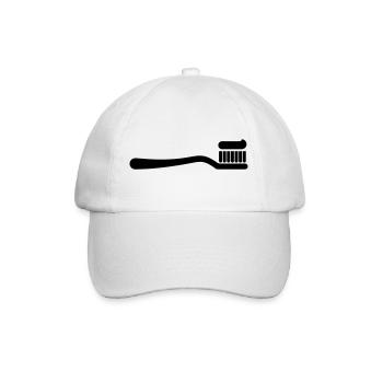 Brosse à dents avec dentifrice, hygiène dentaire - Casquette classique - blanc/blanc - Devant