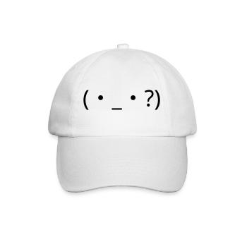 Verwirrtes Emote (・_・?) Fragezeichen - Baseballkappe - Weiß/Weiß - Vorne