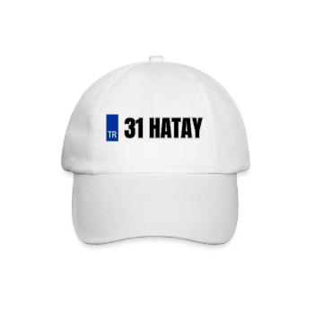 31 Hatay Kennzeichen | Türkisches Kennzeichen - Baseballkappe - Weiß/Weiß - Vorne