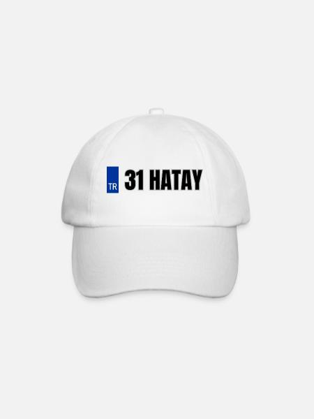 31 Hatay Kennzeichen | Türkisches Kennzeichen - Baseballkappe - Weiß/Weiß