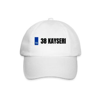 38 Kayseri Kennzeichen | Türkisches Kennzeichen - Baseballkappe - Weiß/Weiß - Vorne