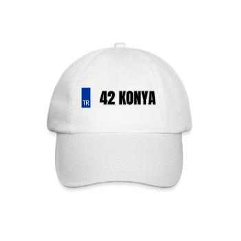 42 Konya Kennzeichen | Türkisches Kennzeichen - Baseballkappe - Weiß/Weiß - Vorne