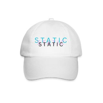 Static – Minimalist Glitch Typography Design - Baseball Cap - white/white - Front