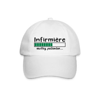 infirmière veuillez patienter - Casquette classique - blanc/blanc - Devant