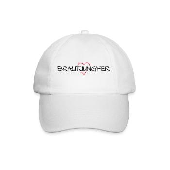 Brautjungfer Herz Junggesellinenabschied - Baseballkappe - Weiß/Weiß - Vorne