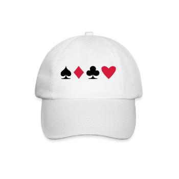 Poker Suit - Baseball Cap - white/white - Front