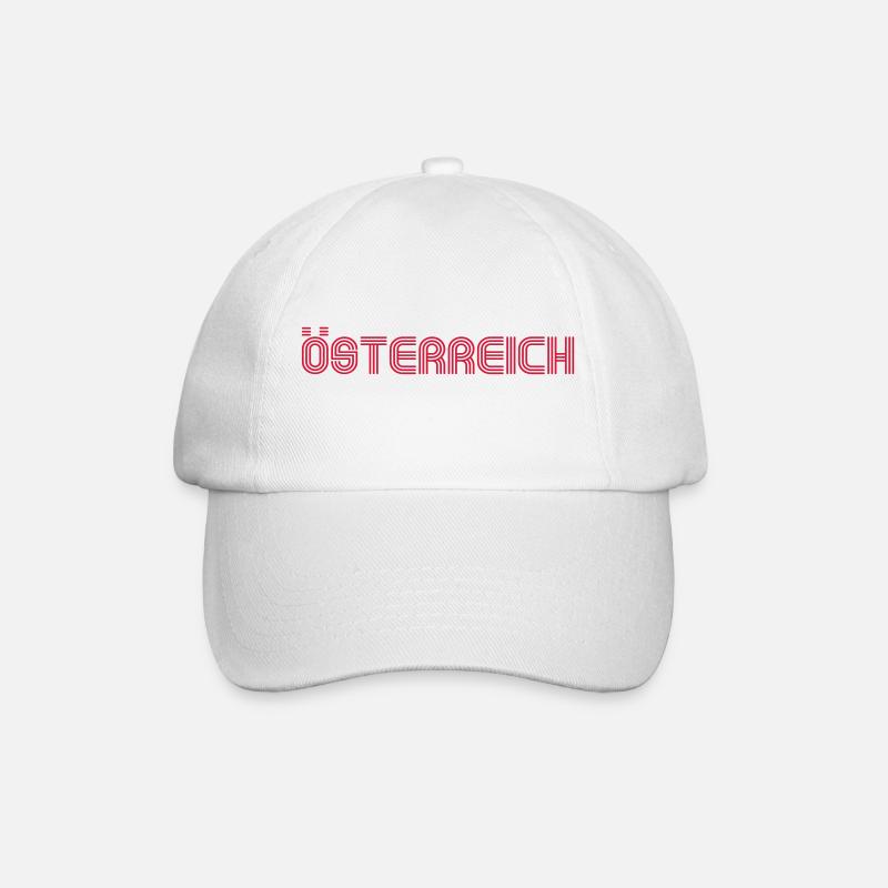 Österreich 70er Schrift Lounge - Baseballkappe - Weiß/Weiß