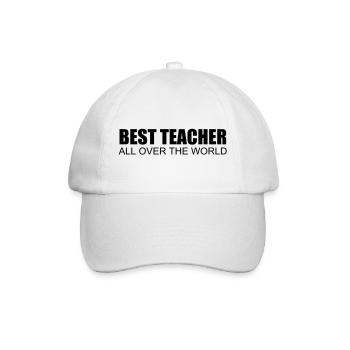 meilleur professeur du monde entier - Casquette classique - blanc/blanc - Devant