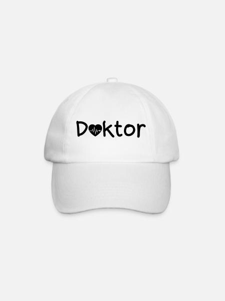 Doktor Arzt Liebe Medizin Spruch Geschenk - Baseballkappe - Weiß/Weiß