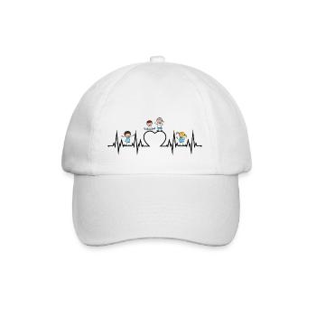 Heartbeat heart ECG children love educator profession sw - Baseball Cap - white/white - Front