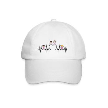Heartbeat heart ECG children love educator profession - Baseball Cap - white/white - Front