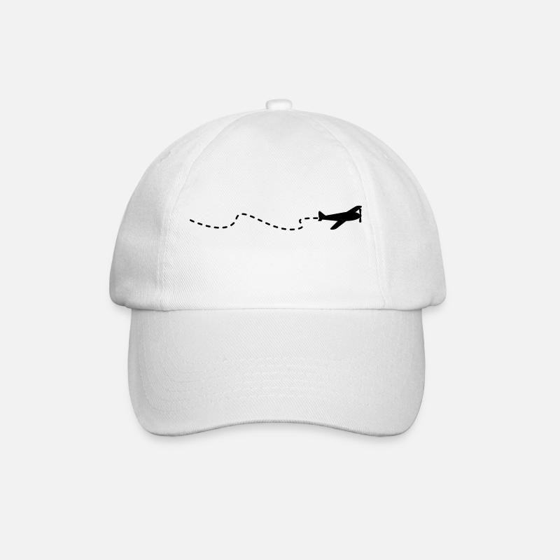 Flugzeug / flying plain (1c) - Baseballkappe - Weiß/Weiß