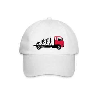 evolution_of_man_trucker_112013_a_2c - Baseball Cap - white/white - Front