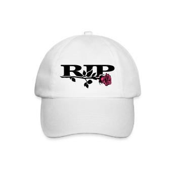 rip_mit_rose_2_2c - Baseballkappe - Weiß/Weiß - Vorne