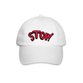 Stop standing remain comic saying - Baseball Cap - white/white - Front