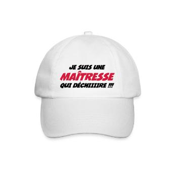 Je suis une Maîtresse qui déchiiiire !!! - Casquette classique - blanc/blanc - Devant