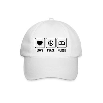 Love, Peace, Nurse - Casquette classique - blanc/blanc - Devant