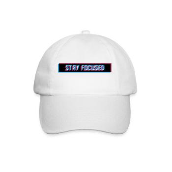 stay focused 3d blurred logo red bar of the - Baseball Cap - white/white - Front