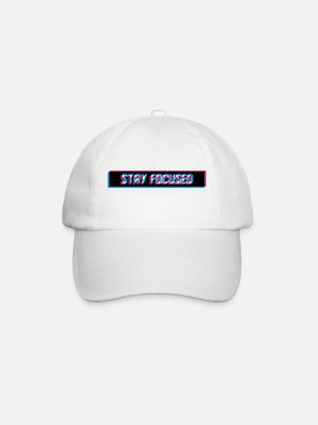 stay focused 3d verschwommen logo roter balken des - Baseballkappe - Weiß/Weiß