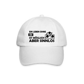 Ein Leben ohne DJ ist möglich aber sinnlos - Baseballkappe - Weiß/Weiß - Vorne