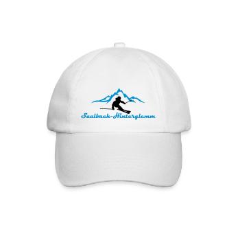 Winter - Skifahrer Berge Saalbach - Baseballkappe - Weiß/Weiß - Vorne