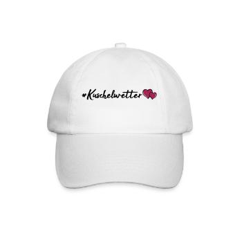 kuschelwetter herzen - Baseballkappe - Weiß/Weiß - Vorne