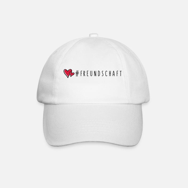 freundschaft herzen - Baseballkappe - Weiß/Weiß