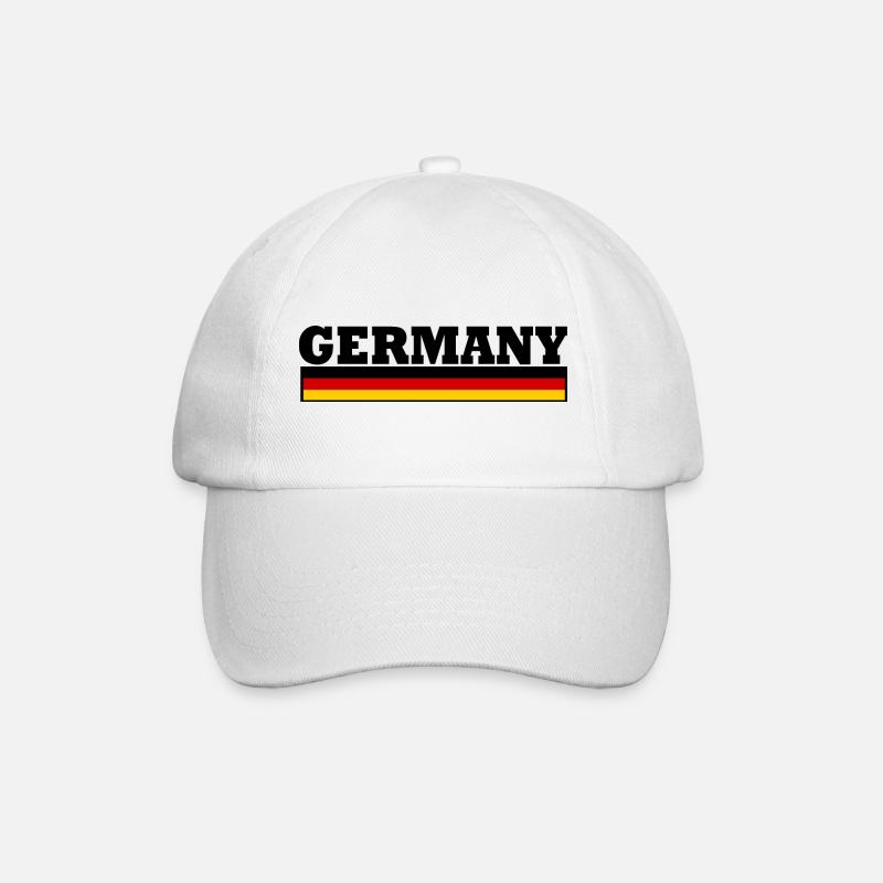 Deutschland Flagge - Germany - Baseballkappe - Weiß/Weiß