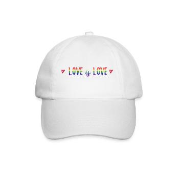 Love is love heart cool saying gay pride LGBT - Baseball Cap - white/white - Front