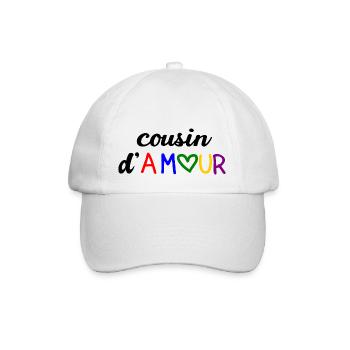 T shirt cousin d'amour, famille, - Casquette classique - blanc/blanc - Devant