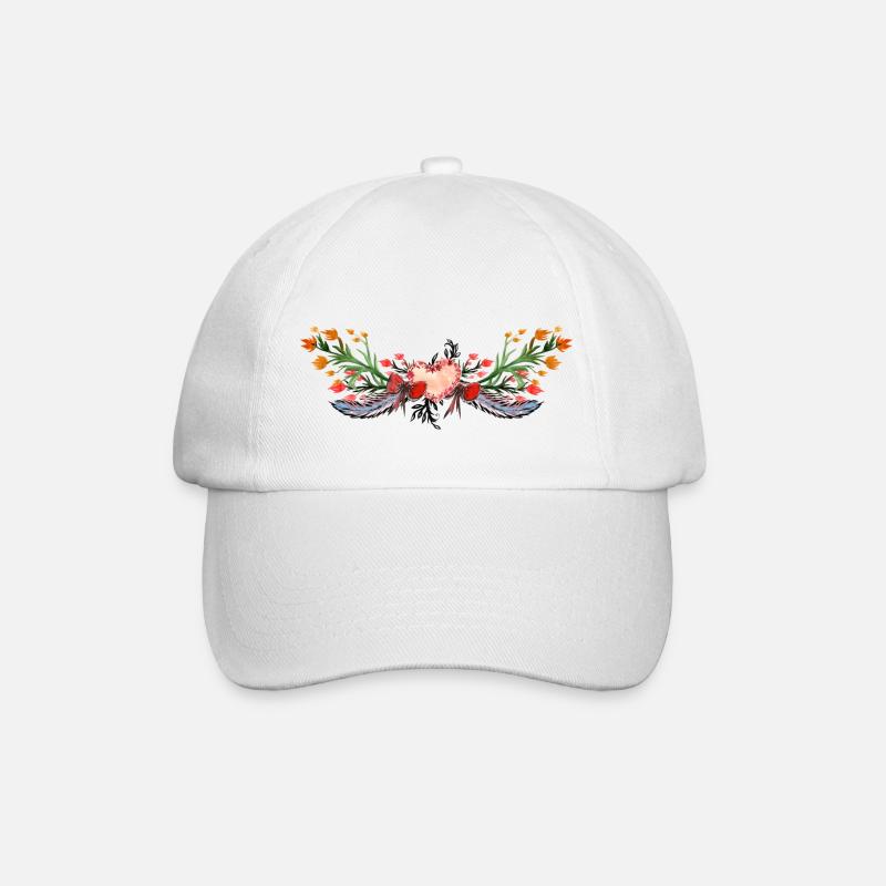 Blumen - Baseballkappe - Weiß/Weiß